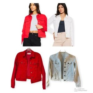 KanCan Denim Jacket bundle red and white